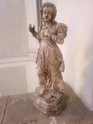 Angelo antico laccato legno - angelo,