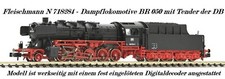 Locomotiva a vapore Fleischmann 718284 con tender BR 050 delle DB - DCC digital - Nuovo in scatola originale