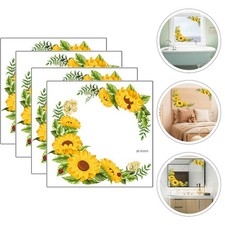  4 Pcs Adesivi Floreali Per