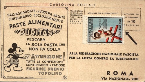 Cartolina postale walt disney - cartolina,