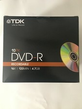 10x TDK DVD-R vuoti 4,7 GB 120