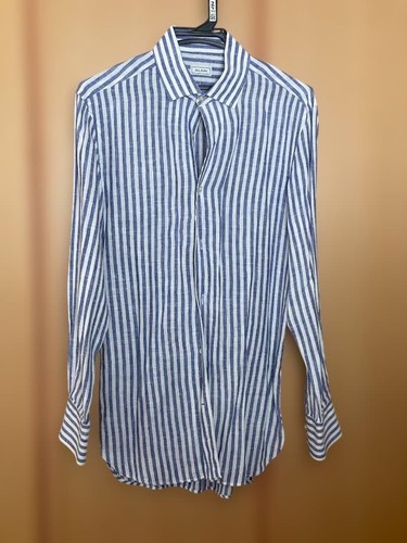 Camicia alain lino righe - camicia,