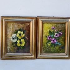 Coppia Dipinti Olio su Tela -