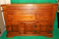 MADIA CREDENZA MOBILE BAR LEGNO ARTE POVERA RUSTICA VINTAGE CON RIBALTA APRIBILE