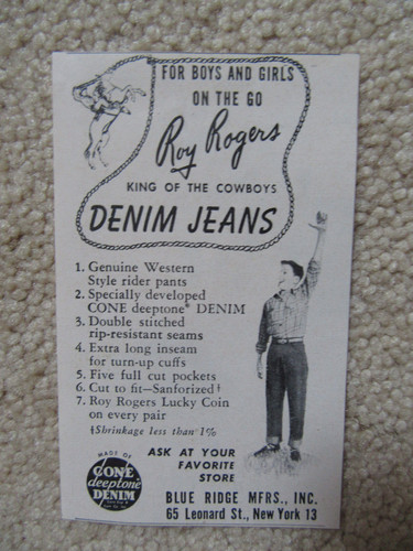 1950 advertising roy rogers - advertising,,
