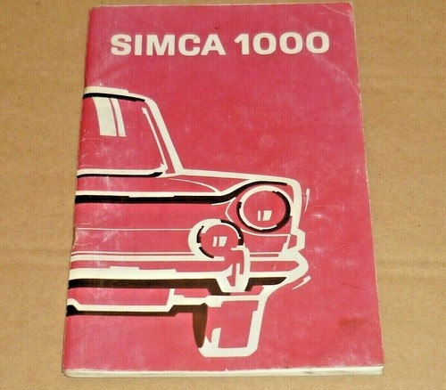 Simca 1000 1971 manuale uso - 1000,