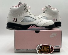 Nike Air Jordan 5 Medium Soft Pink 2025 taglia 11 usate rare retrò autentiche bianche 