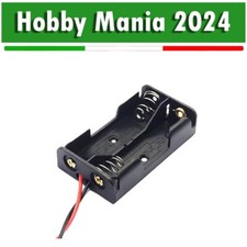 Contenitore box con fili porta batterie 2 stilo tipo AA per Arduino