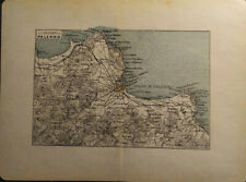 Antica Carta geografica Palermo e Dintorni Sicilia  fine '800 primo '900 (11)