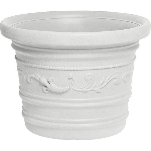 Vaso tondo festonato bianco - tondo, "bianco"
