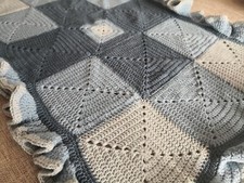 Copertina all'uncinetto, 100% cotone, morbidissima e fatta a mano, in più colori