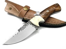 COLTELLO ARTIGIANALE DA CACCIA IN ACCIAIO BALESTRA LAMA FISSA BUSHCRAFT SCATOLA