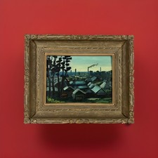 Antico dipinto olio paesaggio