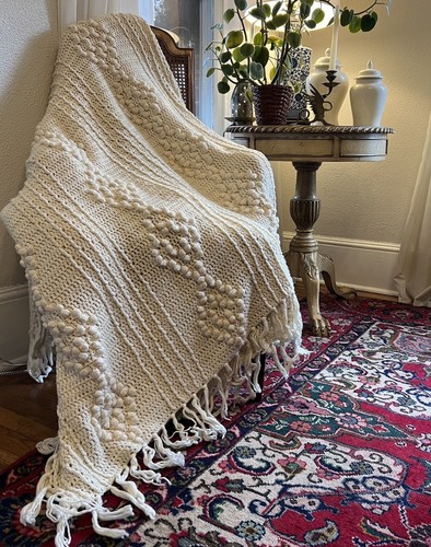 Copriletto lana aran - lana, maglia