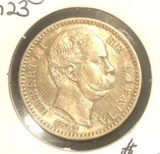 Italy 1881 2 lire KM 23 unc