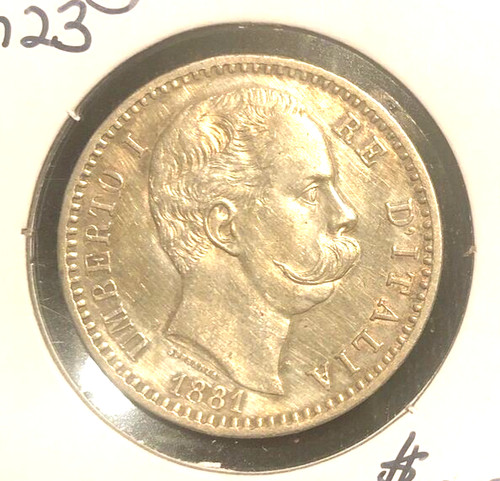 Italy 1881 lire 23 unc - 2,