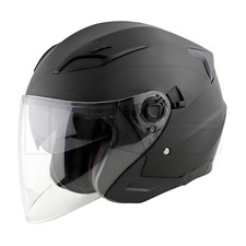 Casco Jet Nero Opaco Doppia
