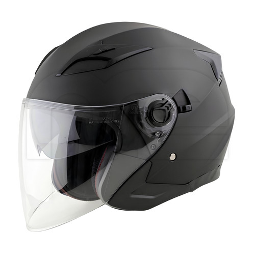 Casco jet nero opaco doppia - jet,
