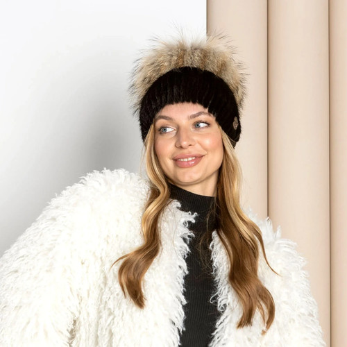 Cappello pompon pelliccia - pelliccia, di