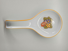 THUN poggiamestolo in porcellana linea Country fiori e farfalla porta cucchiaio