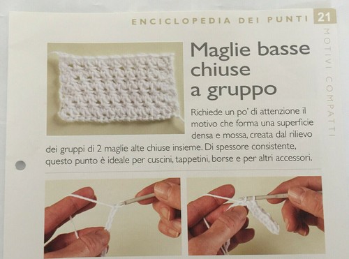 Scheda tecnica punti - tecnica, uncinetto
