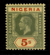 NIGERIA GV SG10b, 5s verde e