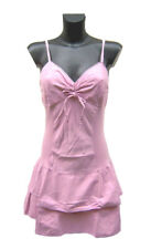 Abito rosa in cotone e lino tg M con balze cotton linen pink dress