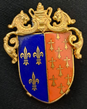 Grande Spilla Smaltata, Stemma Araldico -  Francia,  Alta Qualità - Stupenda!
