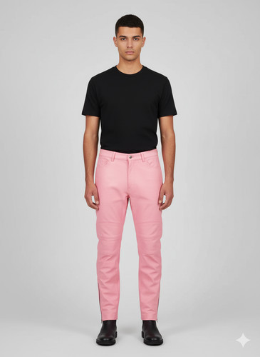 Pantaloni jeans rosa - , biker