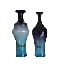 VEART RARO VASO ACQUAMARINA COBALTO FINITURA DISSOLVENZA SET PAOLO VENINI DESIGN