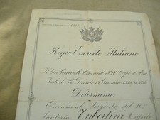 BREVETTO Z.G. 1919 CHE CONCEDEVA DI FREGIARSI CROCE AL MERITO-FIRMA "FERRARA"