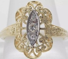 14K Oro Giallo Art Déco