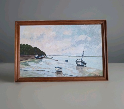 Pittura antica olio paesaggio - olio,