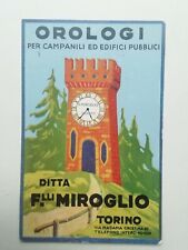 CARTOLINA PUBBLICITARIA MIROGLIO TORINO OROLOGIO CAMPANILI EDIFICIO PUBBLICITÀ 
