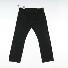Levi's 501 Customized Usato (Cod.N901) W38 L32 jeans Nero Uomo Vita Alta strappi