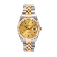Orologio Rolex Datejust 36MM 16013 Quadrante Oro Giubileo Scanalato Acciaio Oro Giallo 18K