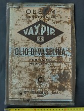 Targa pubblicitaria in metallo Vaxpir 88 Olio di Vaselina, purissimo medicale