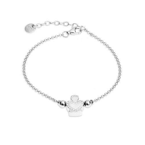 Bracciale argento rodiato