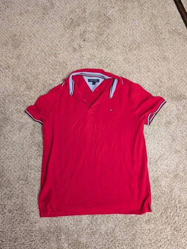 Polo uomo tommy hilfiger rossa - polo,