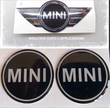 STEMMA PER MINI COOPER ADESIVO LOGO FREGIO COFANO ANTERIORE POSTERIORE 2 PEZZI