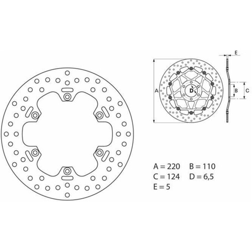 Disco freno rigido brembo - disco,