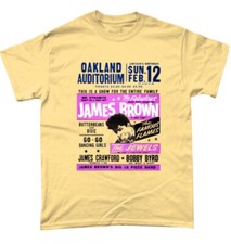 James Brown Poster T Shirt Musica Funk Soul Oakland Fiamme Famose Bobby Byrd G080