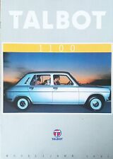 Talbot 1100 1981 Brochure