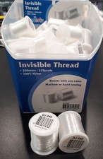 FILO INVISIBILE CUCIRE cucito NYLON POLIAMMIDE mt 200 TRASPARENTE E NERO