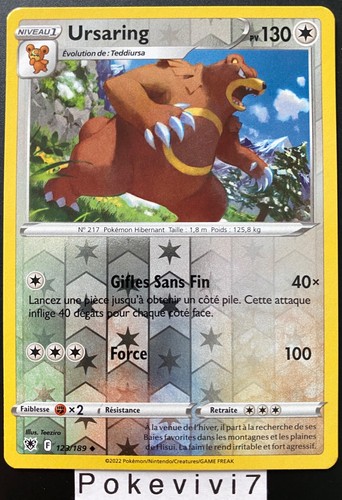 Carte pokemon ursaring - carte, 123/189