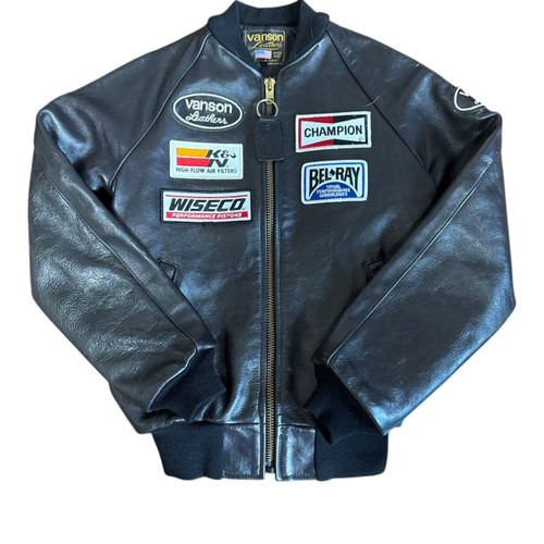 Vanson leather jacket black - leather,