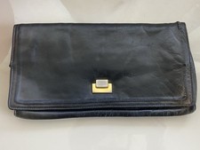 BORSA A MANO BUSTINA POCHETTE CLUTCH BLU VINTAGE ANNI '70  22X12 cm