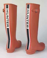 HUNTER Stivali da Pioggia da Donna con Cinturino Posteriore e Logo Tricolore