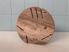 Scultura Brutalista Pesce In Marmo Travertino Dei FRATELLI MANNELLI Anni 70