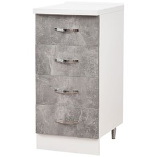 Cassettiera per Cucina Mobile Mobiletto 4 Cassetti Legno Colore Grigio Cemento